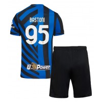 Inter Milan Alessandro Bastoni #95 Fotballklær Hjemmedraktsett Barn 2024-25 Kortermet (+ korte bukser)